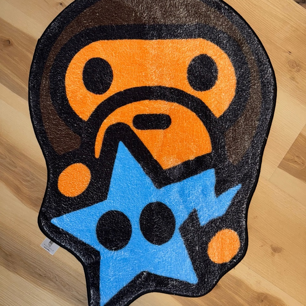 Colorful Bape With A Blue Star Design Rug